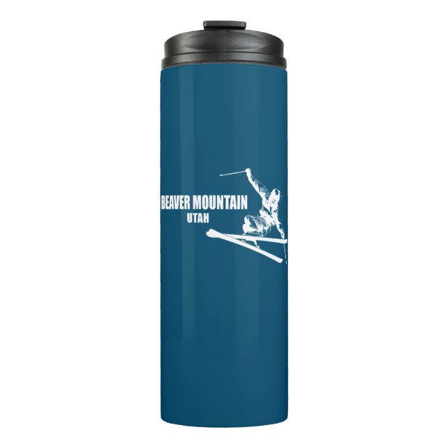 Biaver Mountain Resort Utah Skier Thermosbecher (Vorderseite)