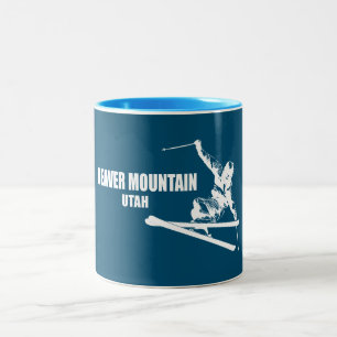 Biaver Mountain Resort Utah Skier Zweifarbige Tasse