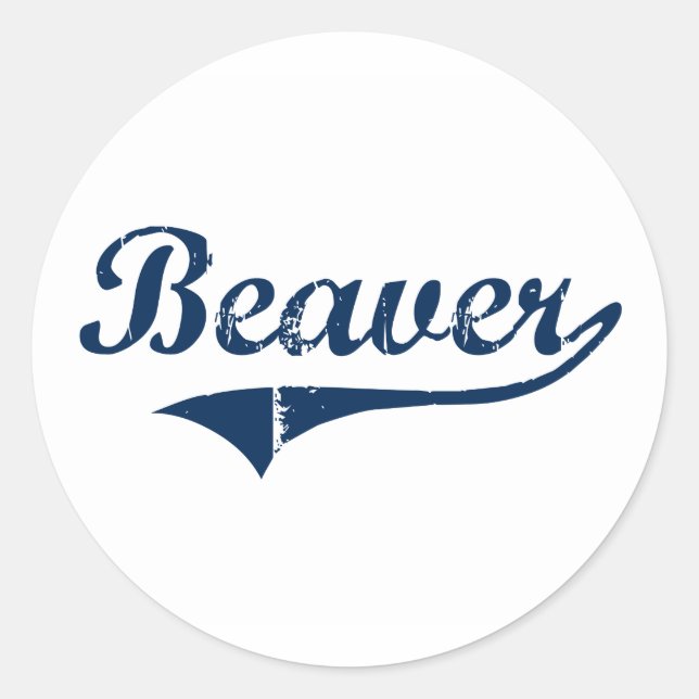 Biaver Pennsylvania Classic Design Runder Aufkleber (Vorderseite)