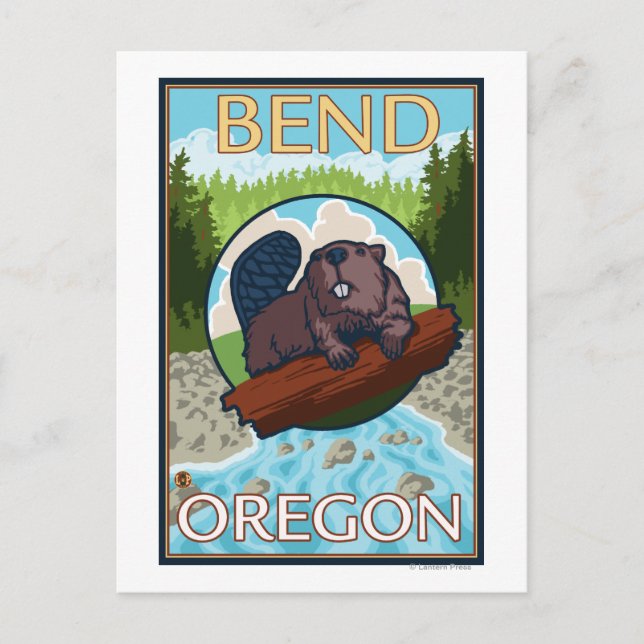 Biaver & River - Bend, Oregon Postkarte (Vorderseite)