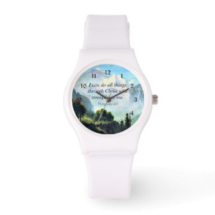 Bibel gießt, Phil 4:13, I can do all things. Armbanduhr