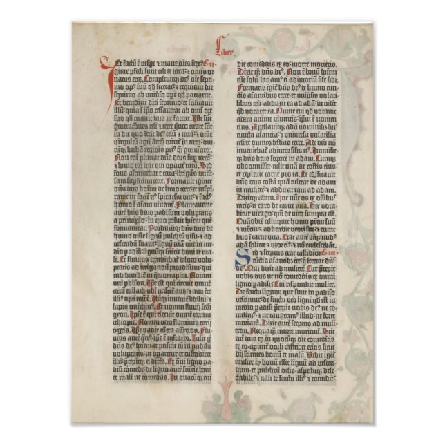 Bibel Gutenberg Seite 2 Poster (Vorne)