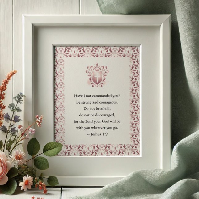 Bibel Inspirationsquellen für Frauen Poster (Inspirational quote for her features a bible verse and a pink pattern watercolor design. )