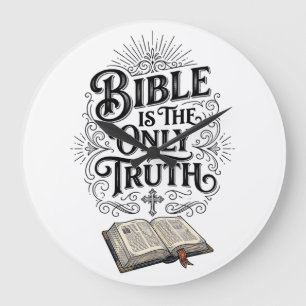 Bibel Ist Die Einzige Wahrheit Christliches T-Shir Große Wanduhr