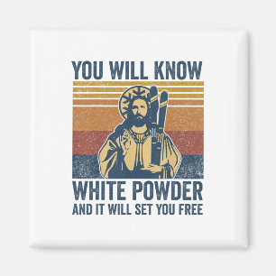 Bibel Jesus Skifahren Parodie Lustig Snowboard Wei Magnet