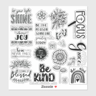 Bibel-Journaling-Glaubens-Freude-Doodle-Aufkleberb Aufkleber