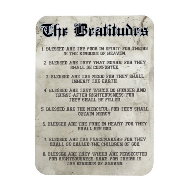 Bibel Matthew 5 Beatitudes Sermon auf dem Berg Magnet (Vertikal)