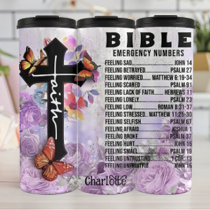 Bibel: Notennummern, Glaube, Kreuz Thermosbecher