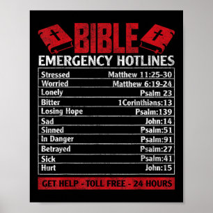 Bibel-Notrufnummern Lustig Gott Christlich Jesus Poster