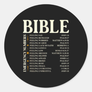 Bibel-Notrufnummern - Lustige christliche Bibel &a Runder Aufkleber