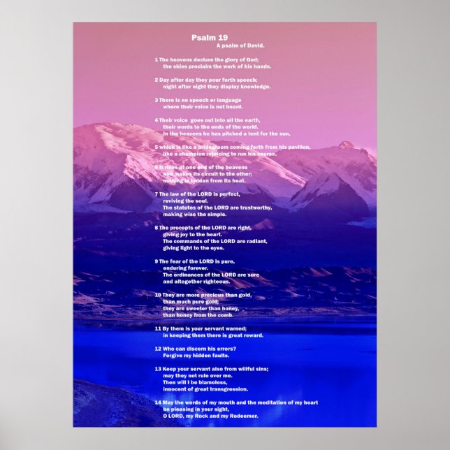 Bibel, Psalm19 Poster (Vorne)
