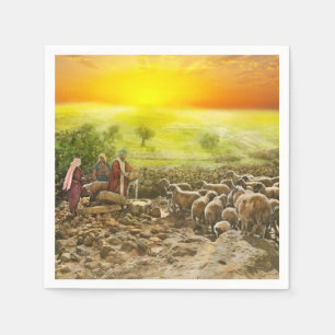 Bibel - Psalm 23 - mein Schale runneth in 1920 Serviette