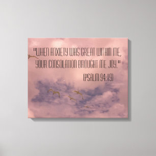 Bibel Psalm 94:19 Schönes Himmelbett Leinwanddruck