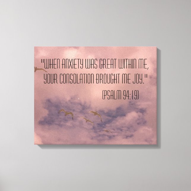 Bibel Psalm 94:19 Schönes Himmelbild Leinwanddruck (Vorderseite)