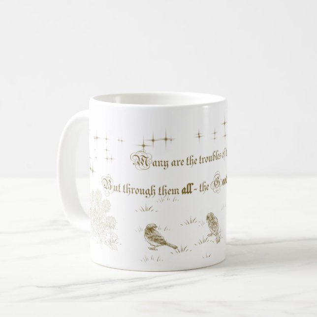 Bibel Psalms Tasse Der Alleinstehende - Blumenster (Vorderseite Links)