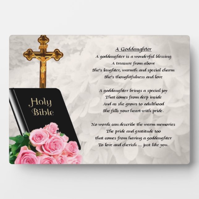 Bibel & Rose Godtochter Plaque Fotoplatte (Vorderseite)