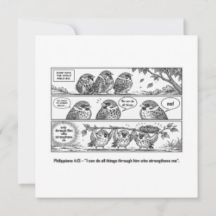 Bibel-Schrift Philippinische Cartoon-Spatz-Kunst Karte