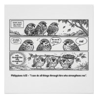 Bibel-Schrift Philippinische Cartoon-Spatz-Kunst