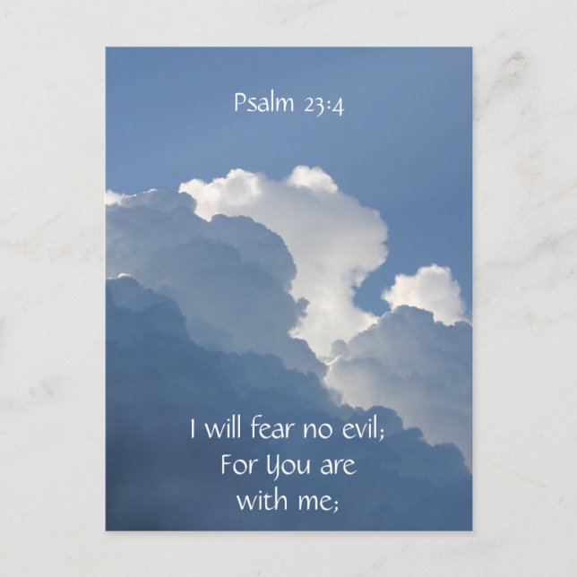 Bibel Schrift Psalm 23:4 Fürchte kein Übel... Postkarte (Vorderseite)