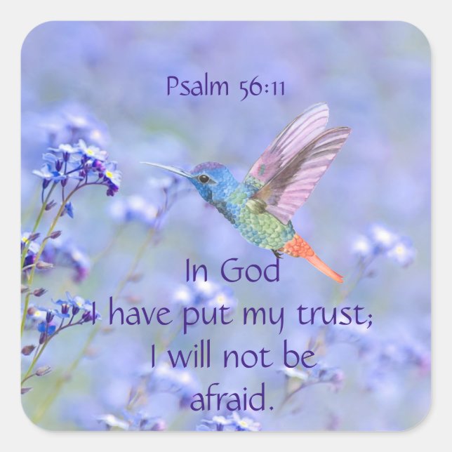 Bibel-Schrift Psalm 56:11 Ke Quadratischer Aufkleber (Vorderseite)