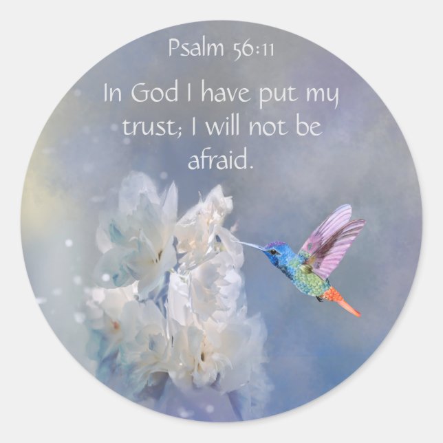 Bibel-Schrift Psalm 56:11 nicht abscheulich Zitat Runder Aufkleber (Vorderseite)