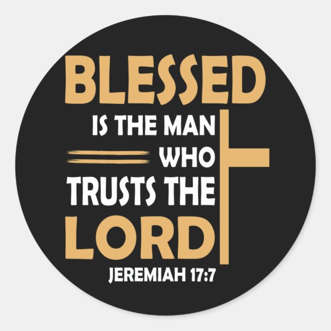 Bibel-Schrift Verse Jeremiah 17 7 Inspiration Runder Aufkleber (Vorderseite)