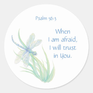 Bibel-Schrifts-Psalm-56:3 Vertrauen in Ihnen, Runder Aufkleber