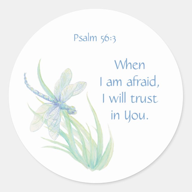 Bibel-Schrifts-Psalm-56:3 Vertrauen in Ihnen, Runder Aufkleber (Vorderseite)