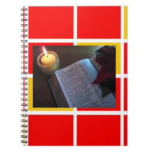 Bibel und Candle-Foto-Notebook (80 Seiten B&W) Notizblock