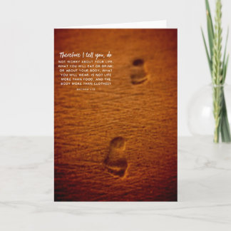 Bibel-Vers-Abdruck-Sand-Matthew-6:25 Karte