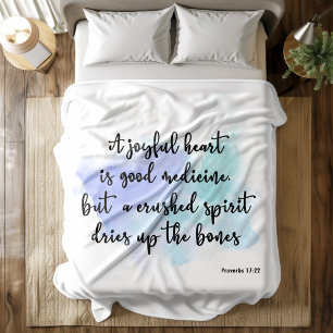 Bibel Vers Blue Brush Fleece Blanket