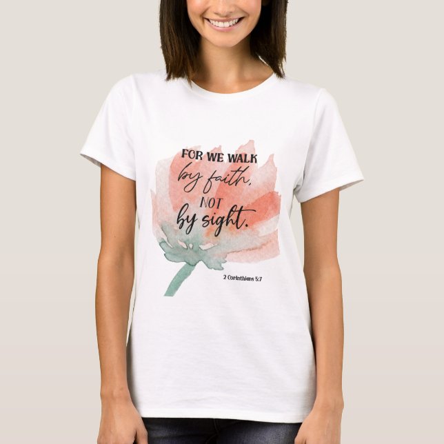 Bibel Vers Corinthians Blumenschrift T - Shirt (Vorderseite)