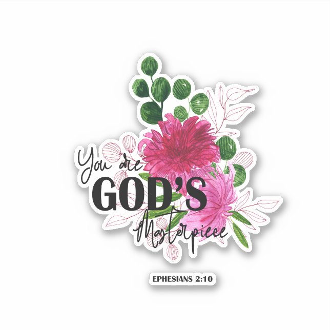 Bibel Vers Cut Vinyl Sticker (Vorderseite)