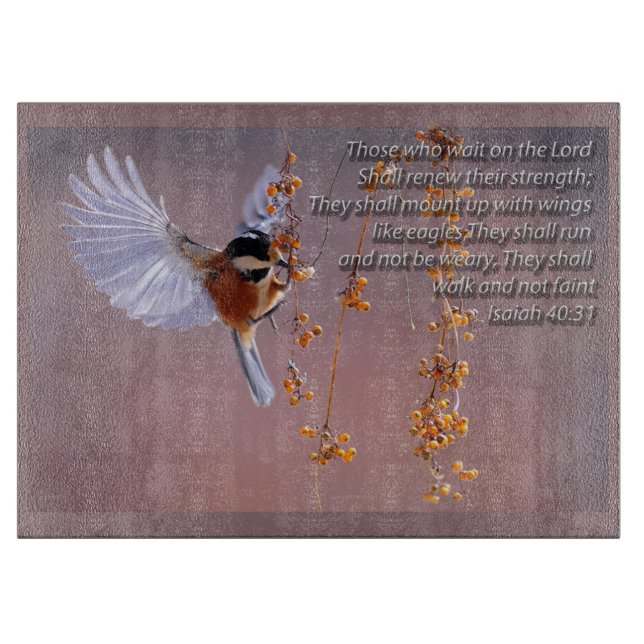 Bibel-Vers-Jesaja-40:31 mit dem Vogel motivierend Schneidebrett (Vorderseite)