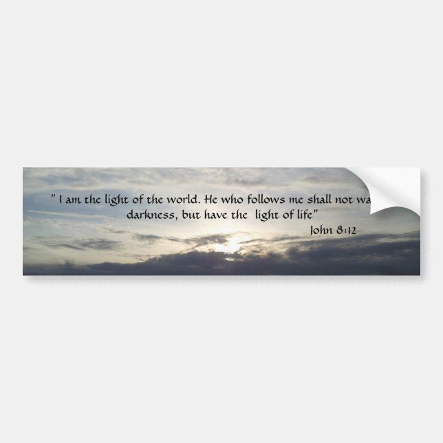 Bibel-Vers-John-8:12 Autoaufkleber (Vorne)