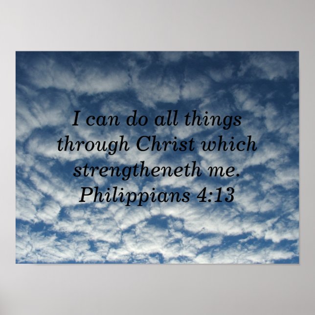 Bibel-Vers-Philippinen 413 Poster, Cloud-Poster Poster (Vorne)
