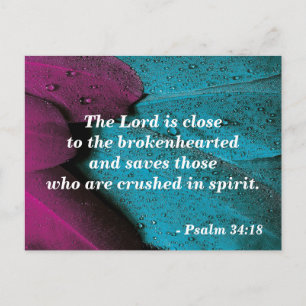 Bibel-Vers-Postkarte Psalm 34:18 Gebrochene Herzen Postkarte