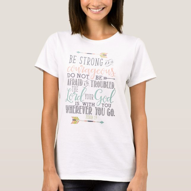 Bibel-Vers-T - Shirt-Zitat - JOSHUA-1:9 T-Shirt (Vorderseite)