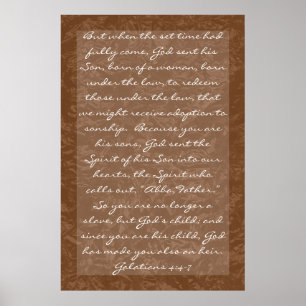Bibel-Vers über Familie Galatians 4:4 - 7 Poster