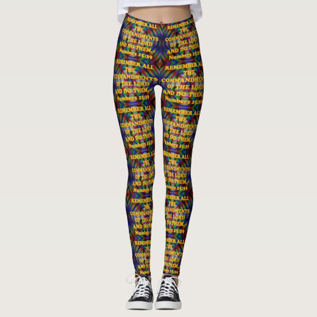 Bibel-Vers vom Zahl-15:39. Leggings (Vorderseite)