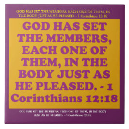 Bibel-Vers von 1 Korinther-12:18. Fliese