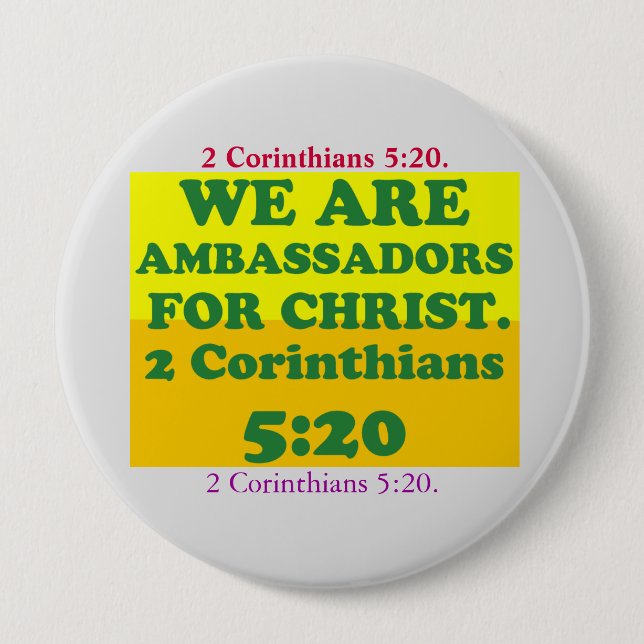 Bibel Vers von 2 Korinthen 5:20. Button (Vorderseite)
