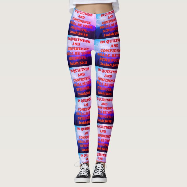 Bibel-Vers von Jesaja-30:15. Leggings (Vorderseite)