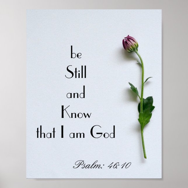 Bibel Vers Zitat Psalm 46:10 stilvolles Wandplakat Poster (Vorne)