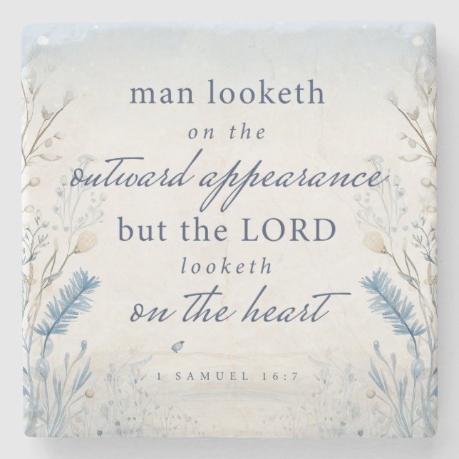 Bibel Verse 1 Samuel 16:7 Aquarell Untersetzer (Vorderseite)
