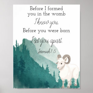 Bibel Verse Art Print Jeremiah 1:5 Poster