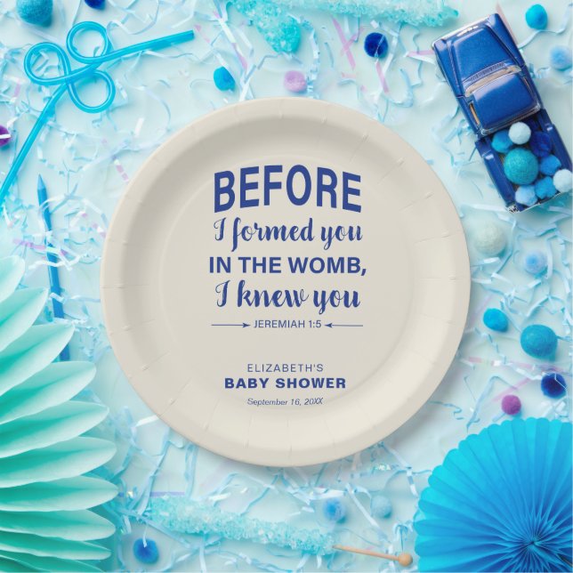 Bibel Verse Baby Dusche Jeremiah Christlich Modern Pappteller (Party)