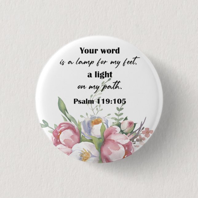 Bibel Verse Blumenpsalm Button (Vorderseite)