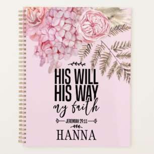 Bibel Verse Blumenrosa Pampas Grasplaner Planer