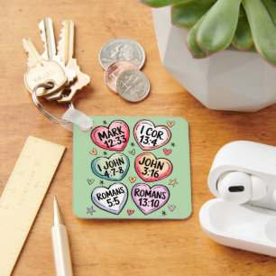 Bibel-Verse Candy Hearts Christliches Valentinsg Schlüsselanhänger